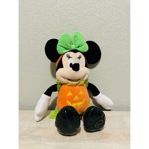 Disney Store Halloween 15” Minnie Mouse In Pumpkin Costume Plush Stuffed Animal